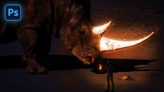 Master the Art of Photo Manipulation Glowing Rhino Effect Photoshop Tutorial