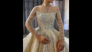 Amanda Novias Long sleeve luxury wedding dress design balance of beauty and shine @amandanovias