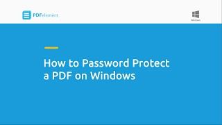 How to Password Protect a PDF on Windows