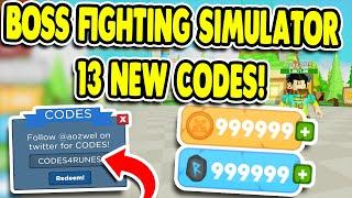 13 NEW WORKING CODES OF BOSS FIGHTING SIMULATOR ROBLOX