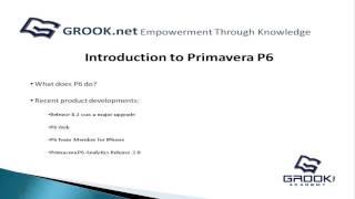 Primavera P6 1.3 Introduction to Primavera P6