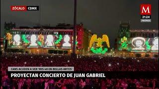 Concierto de Juan Gabriel ilumina el Zócalo de la Ciudad de México