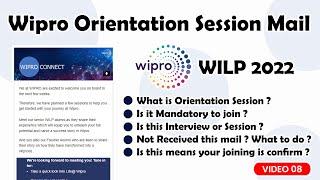 Wipro Orientation Session Mail | Wipro WILP 2022 | Wipro Connect