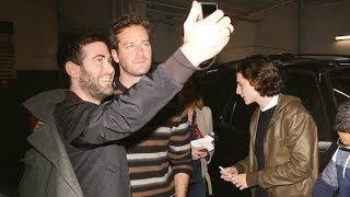 Armie Hammer And Timothee Chalamet Mingle With Fans In Westwood