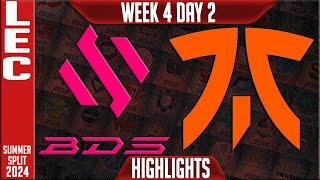 BDS vs FNC Highlights | LEC W4D2 Summer 2024 | Team BDS vs Fnatic Week 4 Day 2