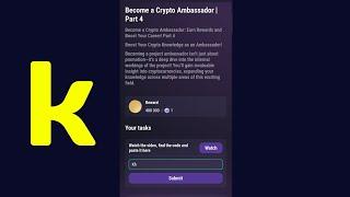 Become a Crypto Ambassador | Part 4 | Tapswap Code