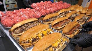 Full of meat? Awesome! American Style Philly Cheese Steak Hot Dog / korean street food