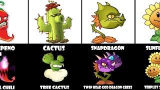 Evolution of Plants in the Plants vs Zombies