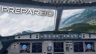 [Prepar3D] Aerosft A320 Landing Innsbruck - Visual Approach Circle-to-Land RWY 08