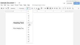 Changing the Heading Font Size in Google Docs
