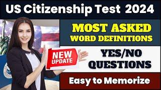 N400 Part 12 | Most Asked Yes/No Questions and Word definitions - US Citizenship Interview Test 2024