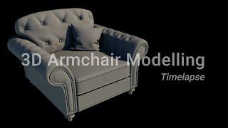 Armchair Modelling Timelapse - Maya