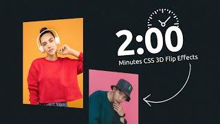CSS 3D Flip Image Hover Effects | 2 Minute CSS Tutorials