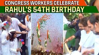 Rahul Gandhi, Priyanka Gandhi Vadra arrive at AICC |Congress workers celebrate Rahul’s 54th Birthday