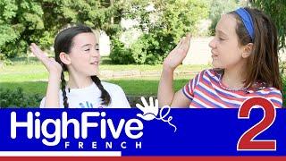 French for kids: how to introduce yourself and ask "what is your name?" - High Five French Sample