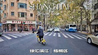 Driving in ShangHai | Cloudy Drive under Wutong Trees | 從徐匯濱江“西岸”出發，在法國梧桐樹下駕駛遊覽 | 4K | 秋季 | 2024