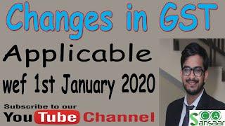 Changes in GST applicable wef 01st January 2020