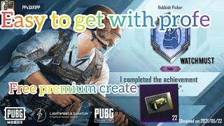 FREE PREMIUM CREATE | HOW TO COMPLETE RUBBISH PICKER ACHIEVEMENT [HIDDEN MISSION ] Pubg Mobile