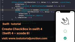 Create CheckBox in swift 4 using Xcode 9 0 onwards
