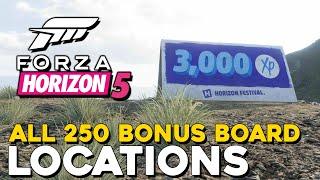 Forza Horizon 5 All 250 Bonus Board Locations & How To Get Them (All XP & Fast Travel Bonus Boards)