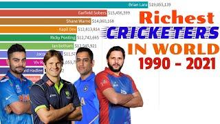 top 10 richest cricketers in world 1990 - 2021 || highest paid cricket players 2022 | cricket board