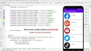 How to create a Custom Listview In  Android Studio ? Using a Java programming language?
