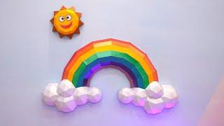 How to make 3D Rainbow Cloud Sun with Paper | Rainbow PaperCraft