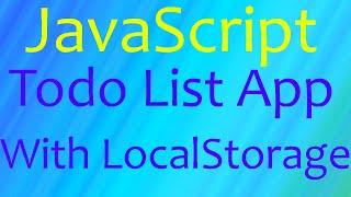 JavaScript Todo List App with Local Storage | Todo App | ( hindi )