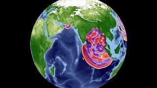 Watch tsunami waves propagating in this animation of ‘The Earth’ by TELEMAC