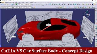 CATIA Car body design with blue print - Tutorial for beginners