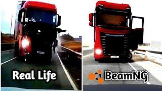 Real Life Crashes vs Beamng.drive | Side by side comparison | Compilation