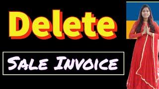Delete sale invoice in Tally Prime l how to delete sale invoice in Tally Prime