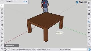 Sketchup | How To Make A Simple Table