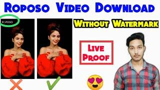 Roposo video download without watermark hindi | How to download Roposo video without Watermark