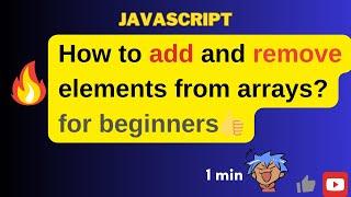 JavaScript push and pop | Javascript array methods | array push pop js #javascript