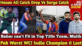 Pak Worst WC Ever! India Champion, Learn from India | Hasan Ali Catch Drop V Surya Catch