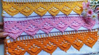  BARRADO FÁCIL PARA PANOS DE PRATO #crochet#crocheting #barradofacil#barradinho#knitting