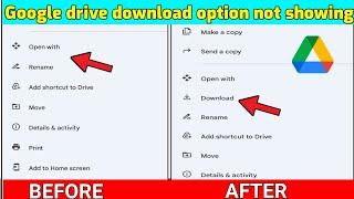 Google drive download option not showing / Google drive me download ka option kaise laye