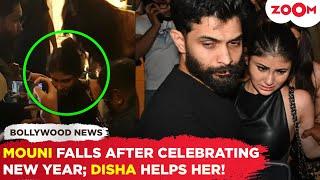 Mouni Roy FALLS after attending new year party; Disha Patani & Suraj Nambiar HELP her back up!