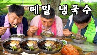 [시골먹방] 늦더위~ 얼음 동동 띄운 육수 가득 부어 시원한 메밀냉국수 먹방  [buckwheat iced noodles] MUKBANG/EATING SHOW