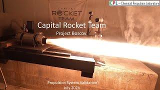 Capital Rocket Team Conducts Successful BOSCOV Static Fire Test at CPL