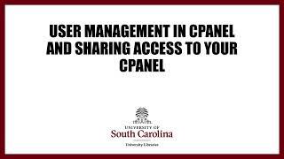 User Management in cPanel and Sharing Access to Your cPanel