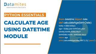 Calculate Age Using Datetime Module | Python Tutorial