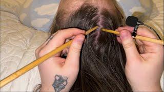 Scalp Check With Sticks + Massage - ASMR