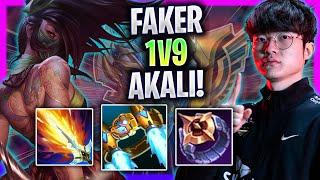 FAKER TRYING TO 1V9 WITH AKALI! - T1 Faker Plays Akali Mid vs Leblanc! | Season 2024