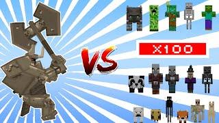 Ferrous Wroughtnaut  | Mowzie's Mobs |  vs Minecraft Mobs 1vs100