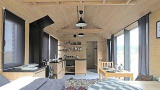 Fully Modular wood customizable tiny house made in Russia.