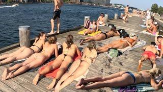 Strandgade Harbour Beach Copenhagen, 4K Walking, September2024, Travel Denmark #Tourist #summer