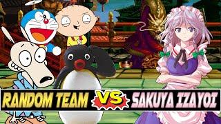 M.U.G.E.N. Battles | Doraemon/Stewie Griffin/Rocko/Pingu vs Sakuya Izayoi