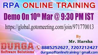 RPA (Robotic Process Automation) Online Training in DURGASOFT